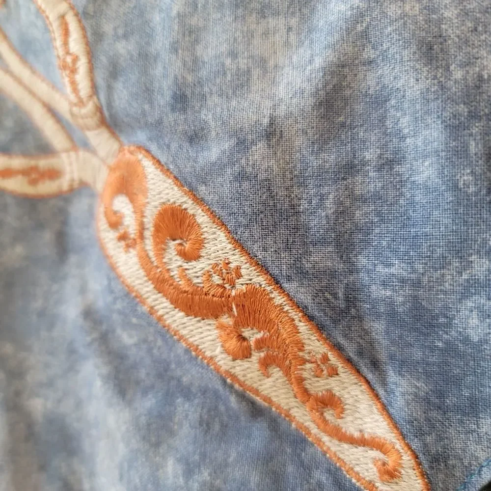 90s western hairstylist pillow sham cover scissors salon decor floral pink bronz